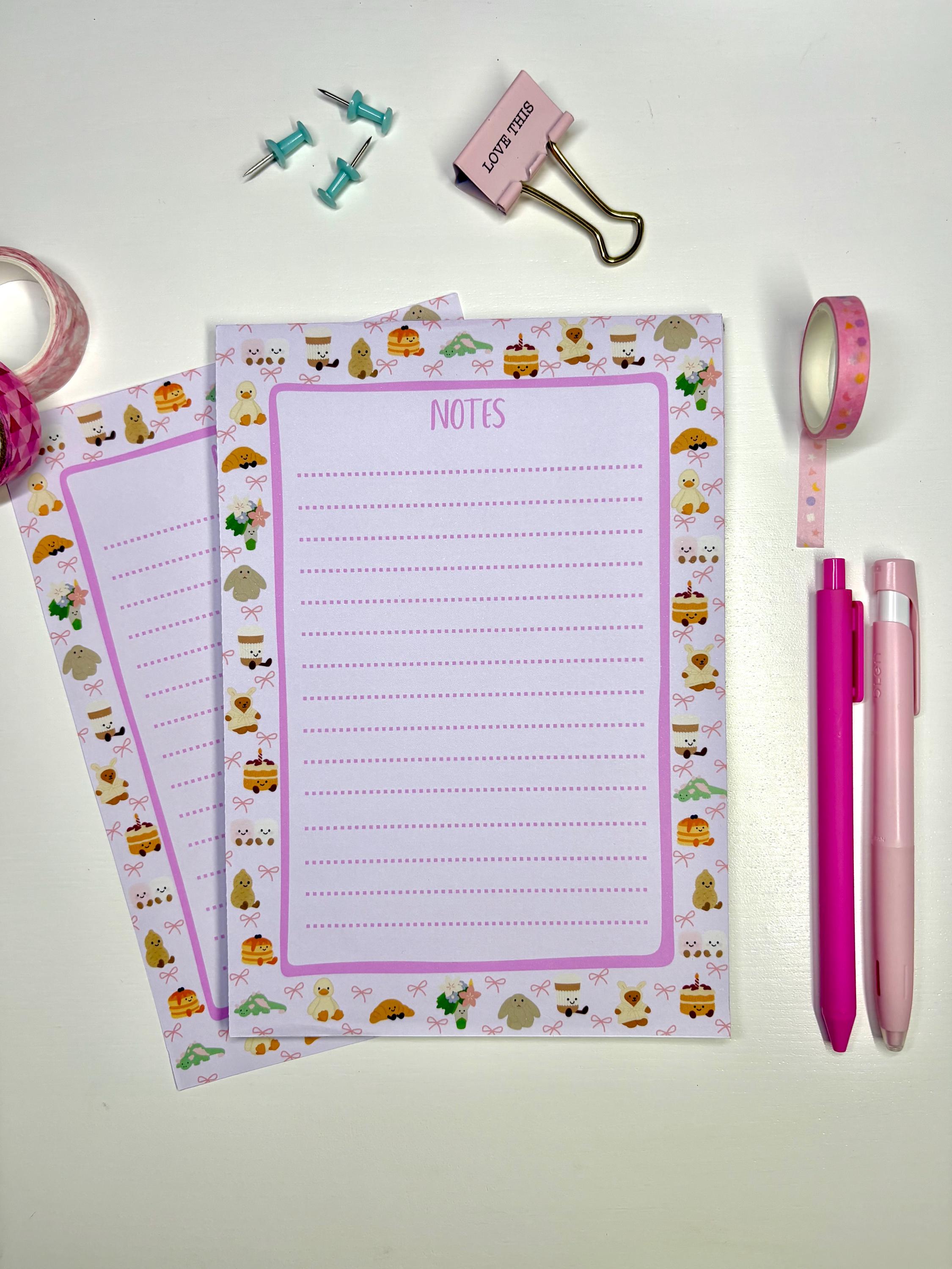A5 Desk Pad Tear-off Notes Pad | Plush Friends Notepad | Cute To-do ...