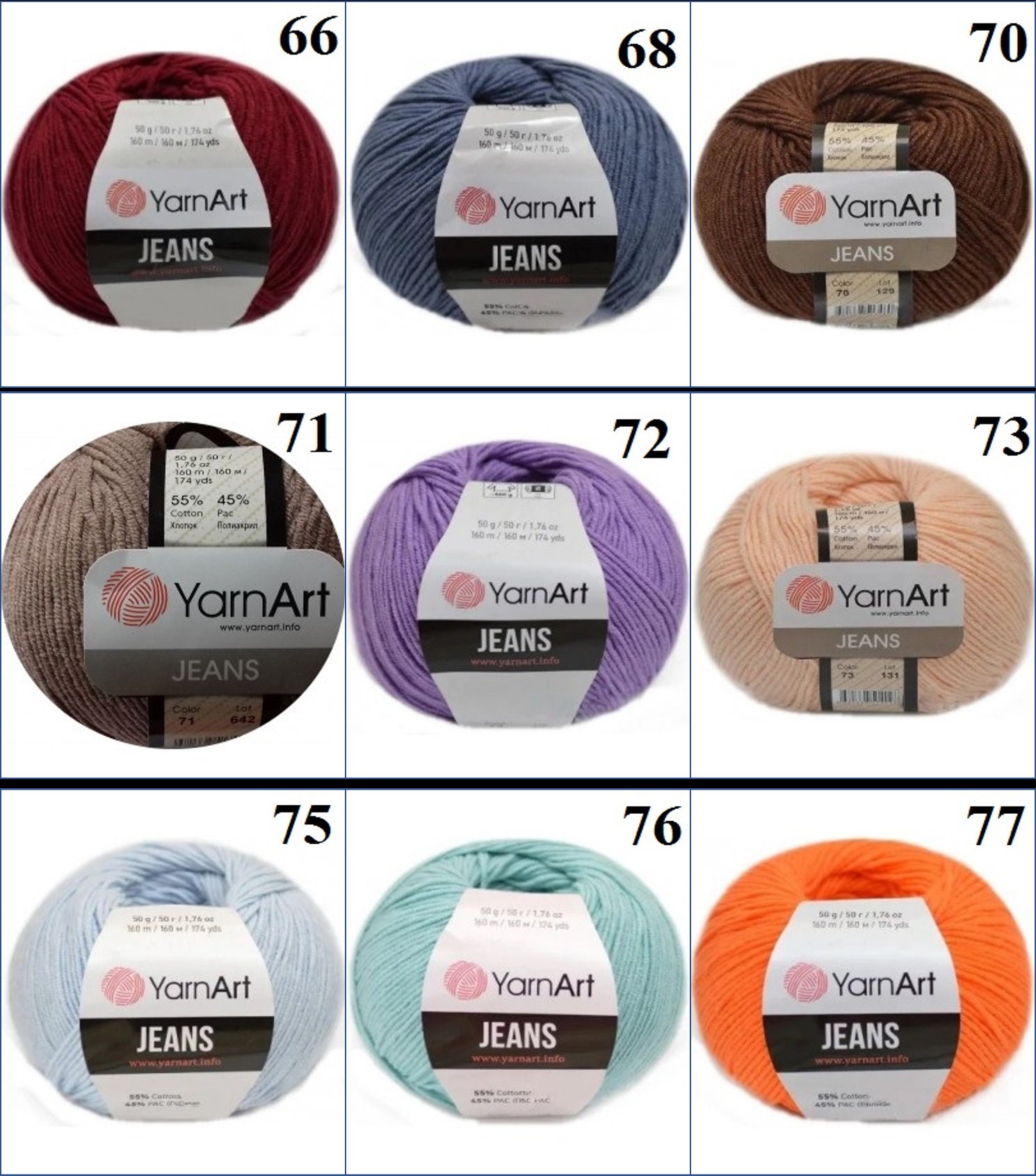 YARN & Yarn Art Jeans cotton blend yarn sport Map color 4 Etsy