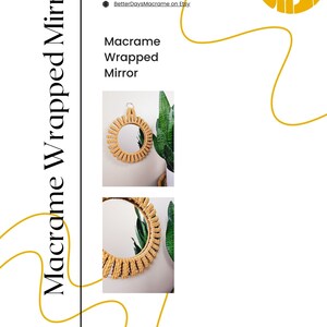 Macrame Wrapped Mirror Digital PDF Pattern Tutorial with Knot Guide - Beginner Level