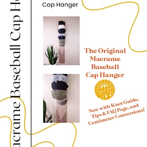 Macrame Baseball Cap Hanger PDF Pattern with Knot Guide / Hanging Hat Rack Tutorial