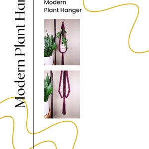 Macrame Modern Plant Hanger PDF Pattern - Intermediate Level Plant Holder Digital Download