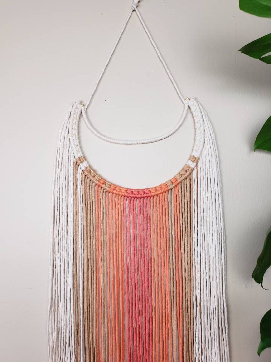 MultiColored Macrame Wall Hanging / Retro Fringe Wall Hanging Etsy
