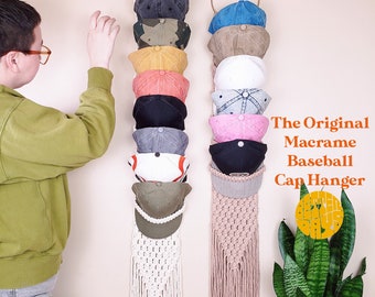 Macrame Baseball Cap Hanger - Made-to-Order Hanging Hat Rack