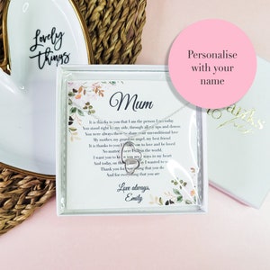 Regalo personalizzato per la Festa della mamma per la mamma, regalo di ringraziamento per la madre, regalo per la Festa della mamma da parte della figlia, gioielli in argento sterling