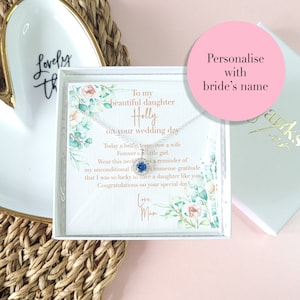 Wedding Gift for Daughter | Personalised Keepsake Wedding Gift for the Bride | Sterling Silver Jewellery Gift for the Bride from Mum