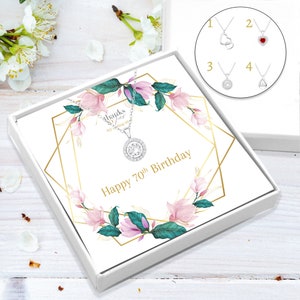 70th birthday gift sterling silver necklace | Gift for her 70th | Personalised 70th gift idea for best friend | 925 sterling silver necklace