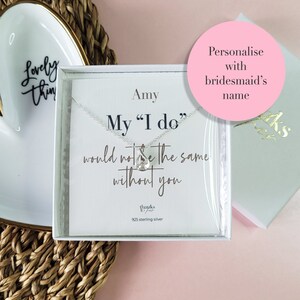 Personalised Bridesmaids Thank You Gift | Wedding Favour Gift for Bridesmaid | Jewellery Maid of Honour Gift | Sterling Silver Jewellery