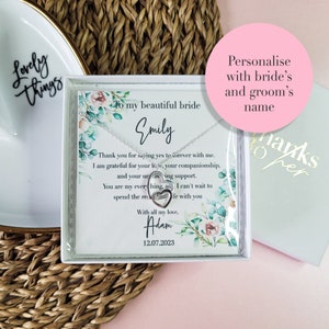 Wedding gift for bride from the groom | Future wife jewellery gift | Personalised unique poem | Sterling silver necklace | Wife to be gift