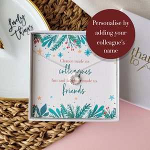 Secret Santa Gift for Her | Personalised Message Christmas Gift for Women | Secret Santa Gift for Work Colleague | Sterling Silver Jewellery