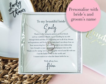 Wedding gift for bride from the groom | Future wife jewellery gift | Personalised unique poem | Sterling silver necklace | Wife to be gift