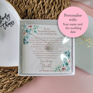 Mother of the Bride Wedding Gift | Mother of the groom jewellery gift | Choose from 6 designs and personalise the text | Personalised gift