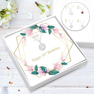 50th birthday gift sterling silver necklace | Gift for her 50th | Personalised 50th gift idea for best friend | 925 sterling silver necklace