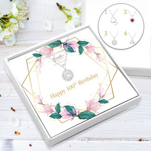 100th birthday gift sterling silver necklace | Gift for her 100th | Personalised 100th gift idea for best friend | 925 sterling silver