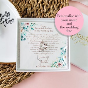 Mother of the Bride or Groom Wedding Jewellery Gift | Wedding gift for mom necklace gift | Choose from 6 designs and personalise the text