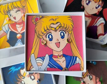Sailor Moon Earrings Luna | Manga Anime Cosplay 90's Kids | Sailor Moon Cosplay | Jewelry | Delicate Moon Jewellery | Minimalist Jewellery