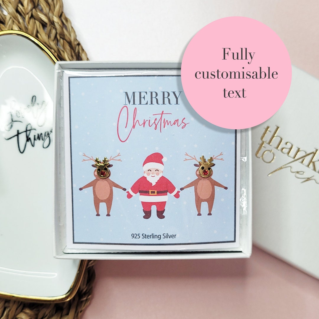 Gold Rudolph Earrings | Sterling Silver Christmas Studs - Etsy