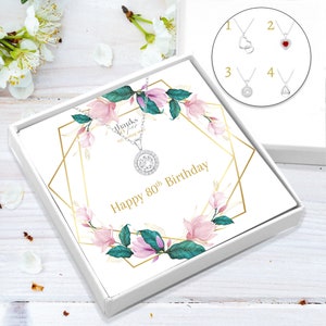 80th birthday gift sterling silver necklace | Gift for her 80th | Personalised 80th gift idea for best friend | 925 sterling silver necklace