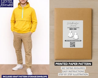 Herren Windjacke Jacke gedruckt Schnittmuster - Papiermuster (S-XXL)