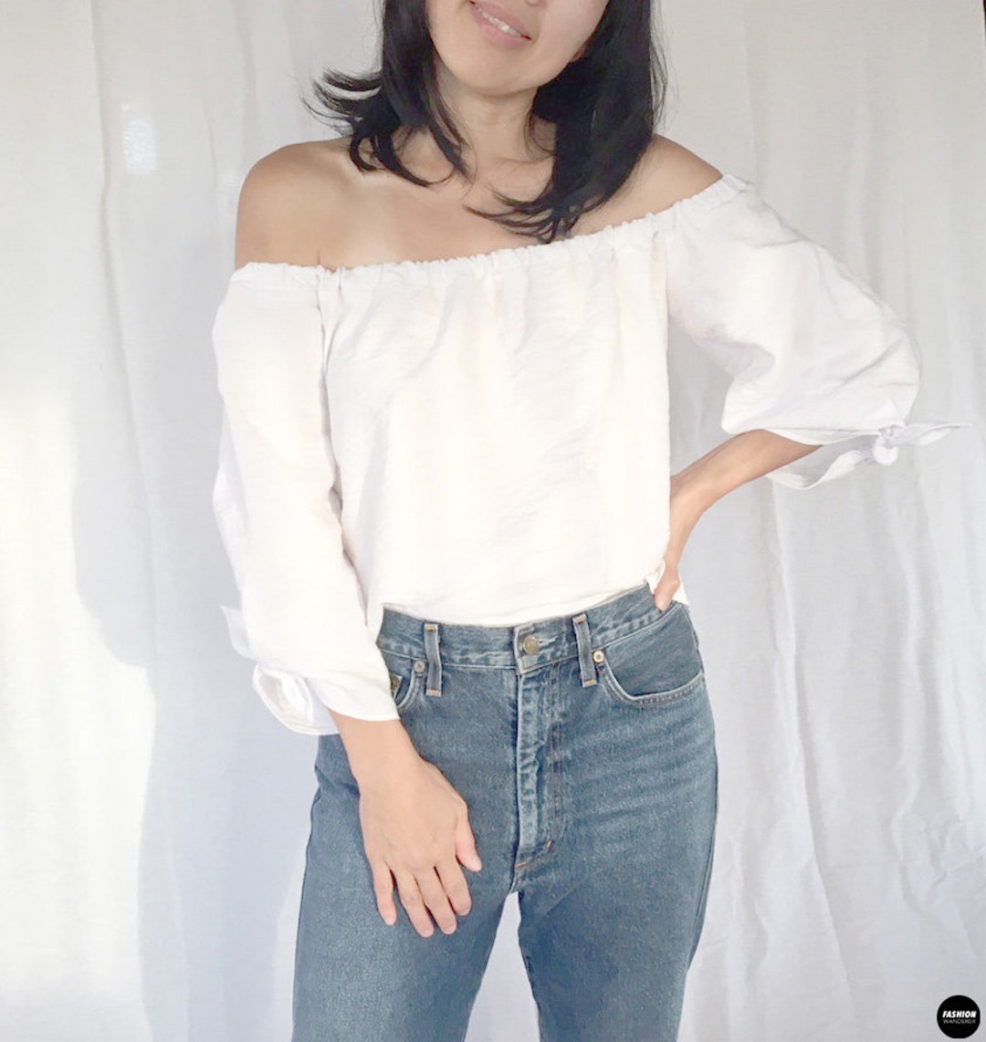 Off Shoulder Puff Sleeve Top Sewing Pattern Women PDF Sewing Pattern ...