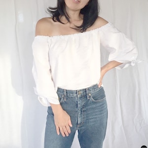 Off-shoulder pofmouw top naaipatroon dames pdf naaipatroon off-shoulder top naaipatroon blouse naaipatroon pdf