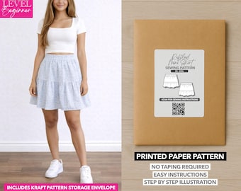 Ruffled Mini Skirt Printed Sewing Pattern – Paper Pattern (XS–XXXL)
