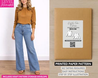 Ruffle Trim Button Back Blouse Printed Sewing Pattern – Paper Pattern (XS–XXXL)
