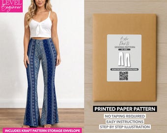 Patrón de costura estampado para pantalones estilo boho – Patrón de papel (XS–XXXL)