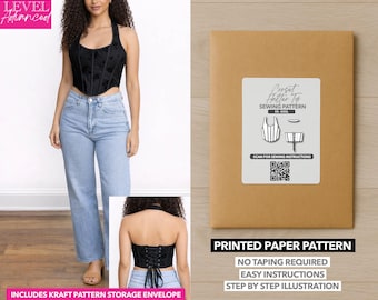 Corset Halter Top Printed Sewing Pattern – Paper Pattern (XS–XXXL)