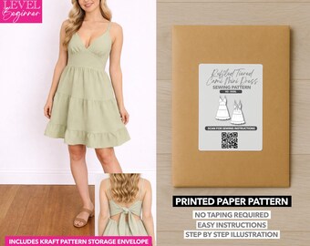 Mini-robe caraco à volants et ourlet - Patron en papier (XS-XXXL)