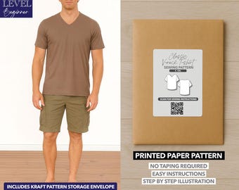 Cartamodello per t-shirt classica con scollo a V - Taglie S-XXL