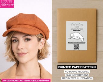 Baker Boy Cap Printed Sewing Pattern – Paper Pattern (Three Sizes)