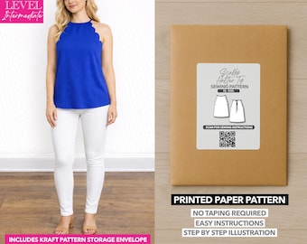Scallop Halter Top Printed Sewing Pattern – Paper Pattern (XS–XXXL)