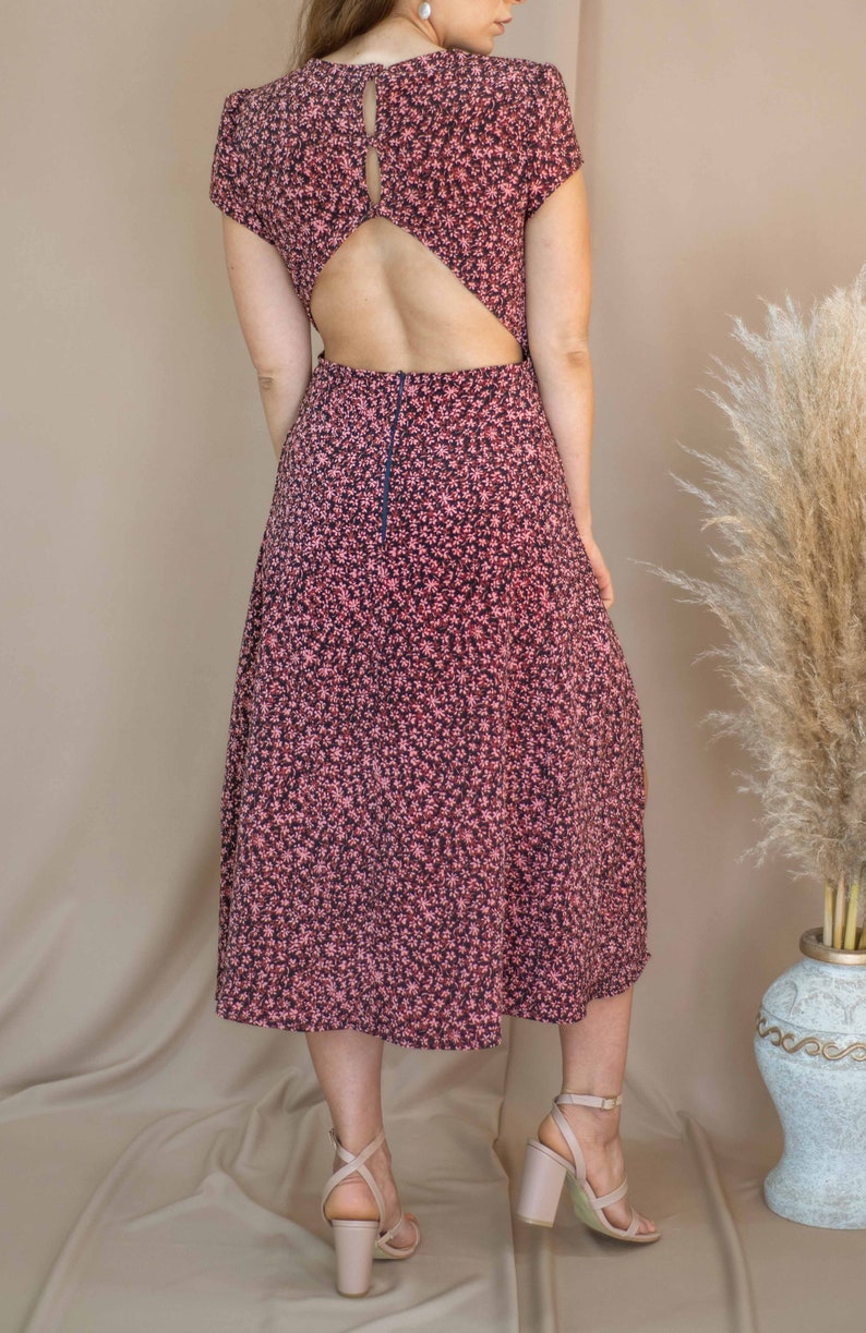 Dress Sewing Pattern Backless Midi Dress Pattern Split Hem image 4