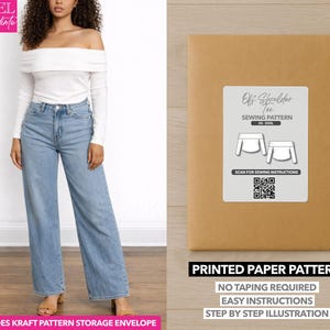 Off Shoulder Tee Printed Sewing Pattern – Paper Pattern (XS–XXXL)