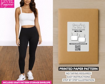 Square Neck Crop Tank Top Printed Sewing Pattern – Paper Pattern (XS–XXXL)