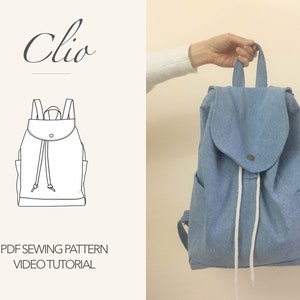 Backpack Sewing Pattern Bag PDF Pattern Denim Backpack Pattern Bag Sewing Pattern Easy Sewing Pattern Backpack PDF image 1