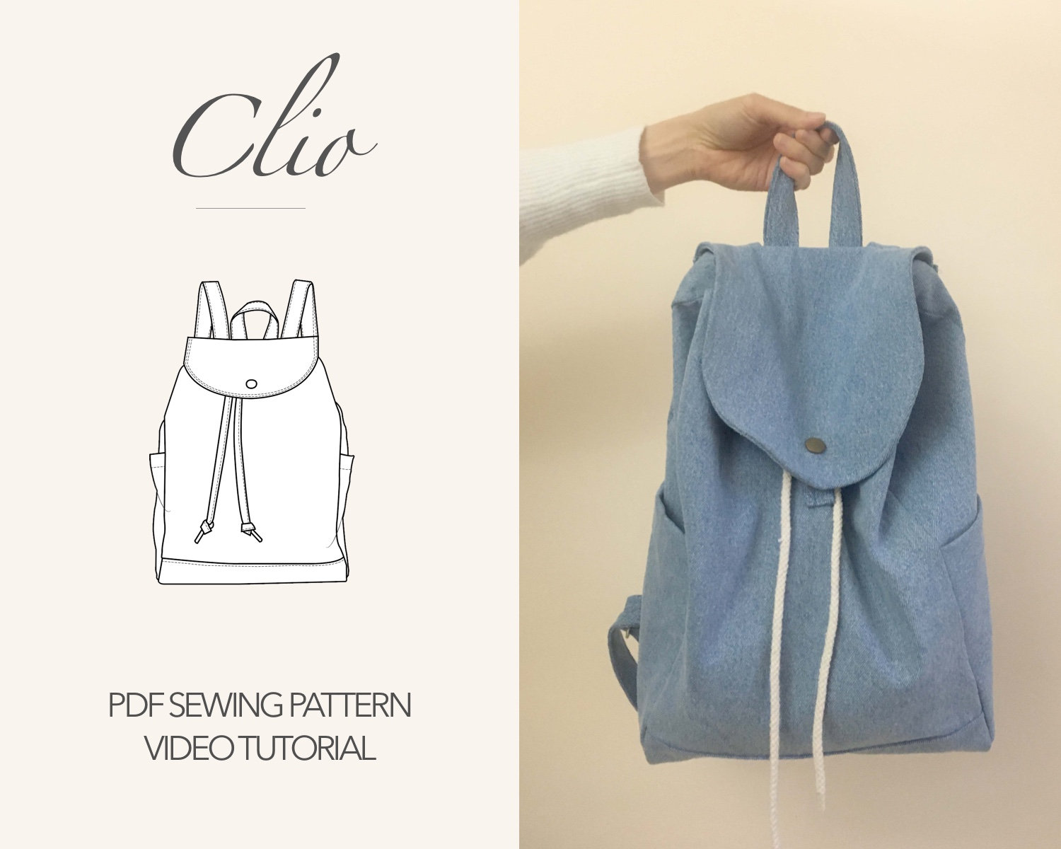 Backpack Sewing Pattern Bag PDF Pattern Denim Backpack Pattern Bag Sewing Pattern Easy Sewing Pattern Backpack PDF Etsy UK