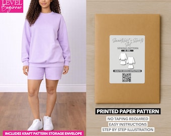 Ensemble sweat-shirt et short, patron de couture imprimé - Patron en papier (XS-XXXL)