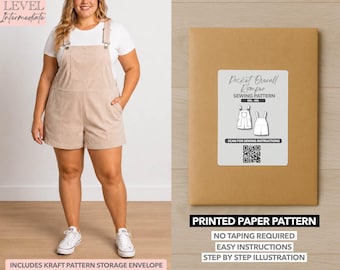 Naaipatroon voor een jumpsuit met zakken in grote maten – Papieren patroon (0XL–4XL)