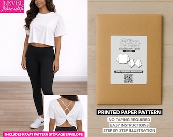 Twist Back Crop T-Shirt Printed Sewing Pattern – Paper Pattern (XS–XXXL)