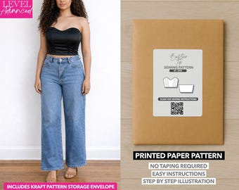 Patrón de costura estampado para top tipo bustier – Patrón de papel (XS–XXXL)