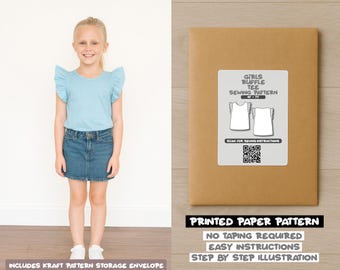 Naaipatroon meisjes T-shirt met ruches - papieren patroon (4–7 jaar)