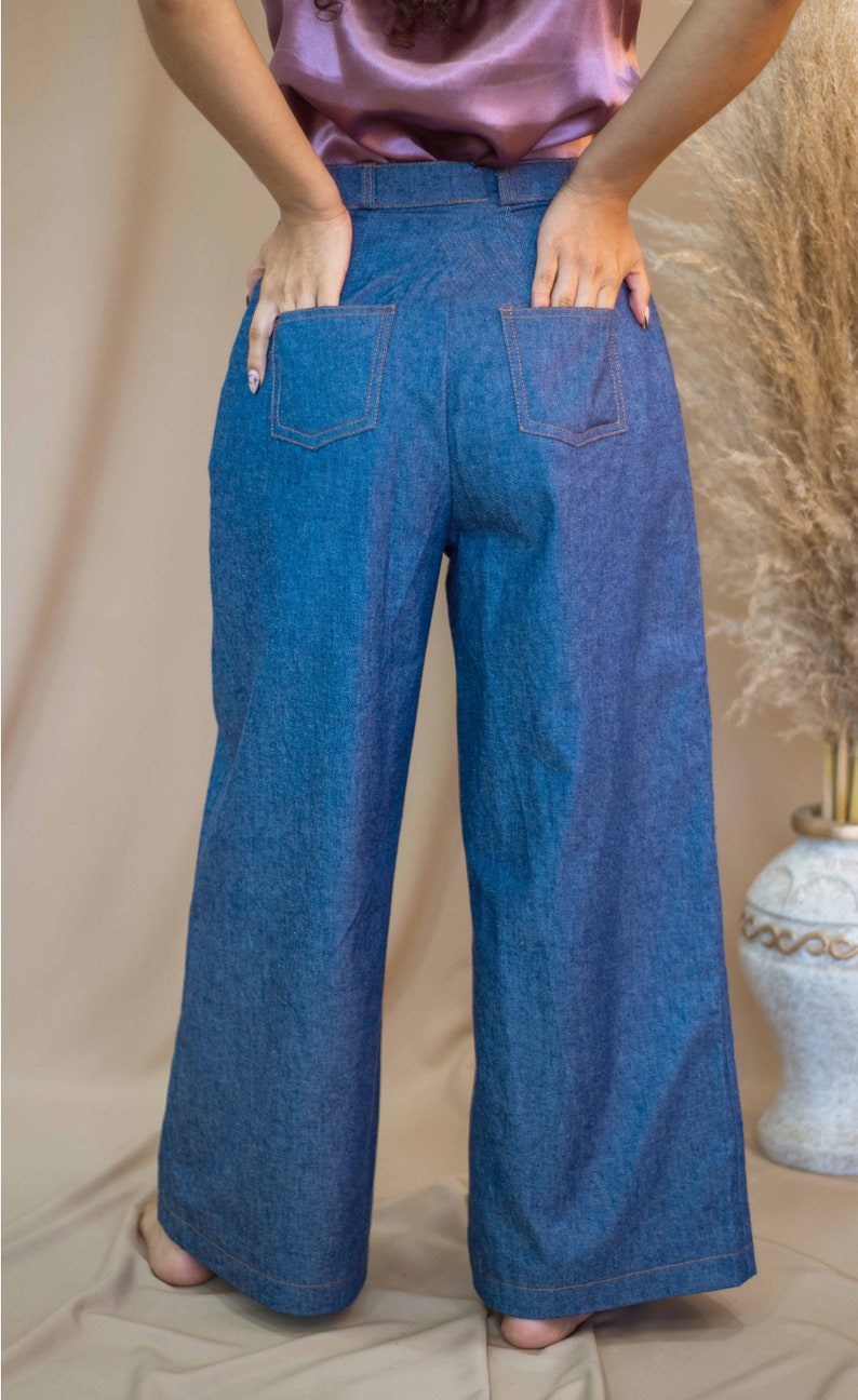 Jeans patron de couture femmes pantalons patron de couture taille haute jeans patron pantalon patron de couture patron PDF pour pantalon image 4