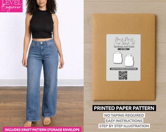 Mock Neck Crop Tank Top Printed Sewing Pattern – Paper Pattern (XS–XXXL)