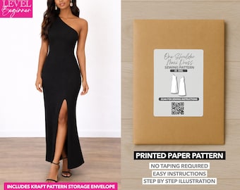 Patron de couture imprimé de robe asymétrique - Patron en papier (XS-XXXL)