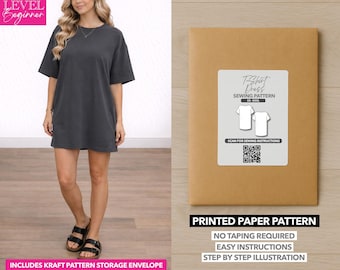 Patron de couture imprimé de robe t-shirt - Patron en papier (XS-XXXL)