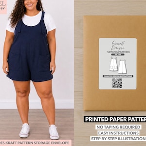 Plus Size Overall Romper  Printed Sewing Pattern – Paper Pattern (0XL–4XL)