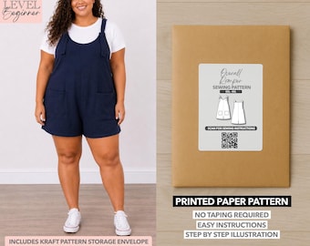 Plus Size Overall Romper  Printed Sewing Pattern – Paper Pattern (0XL–4XL)