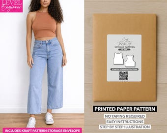 Crop Tank Top Printed Sewing Pattern – Paper Pattern (XS–XXXL)