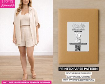 Ensemble short et chemise oversize caraco court Patrons de couture imprimés - Patrons en papier (XS-XXXL)